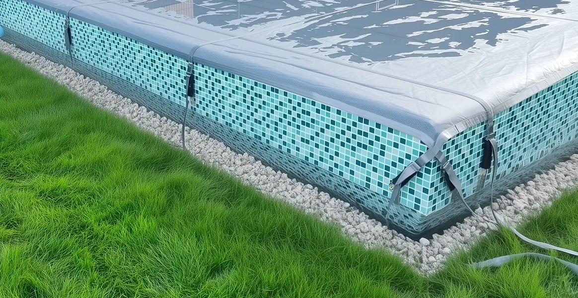 Покрывало для бассейна под снегом — защита зимой в Железнодорожном